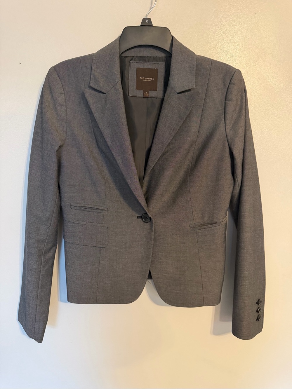 The Limited Collection Gray Blazer Size 2 Fitted Peplum Quiet Luxury Career